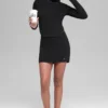 Gonna High-Waist in maglia di denim - Nero/Antracite