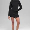 Gonna High-Waist in maglia di denim - Nero/Antracite