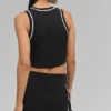 Gonna Highline in maglia a coste – Nero/Bianco