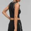 Gonna Highline in maglia a coste – Nero/Bianco