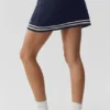 Gonna in maglia stile maglione da tennis club - Blu navy/Avorio