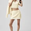 Gonna in maglia stile maglione Tennis Club - Avena/Bianco