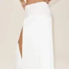 Gonna lunga a vita bassa Radiance in misto seta - Bianca