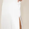Gonna lunga a vita bassa Radiance in misto seta - Bianca