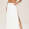 Gonna lunga a vita bassa Radiance in misto seta - Bianca