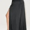 Gonna lunga a vita bassa Radiance in misto seta - Nero