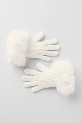 Guanti in cashmere Courchevel – Avorio