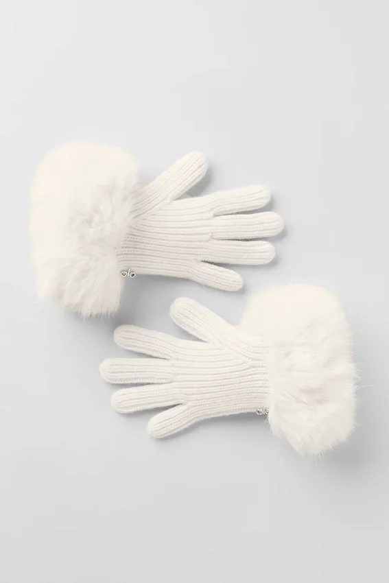 Guanti in cashmere Courchevel - Avorio
