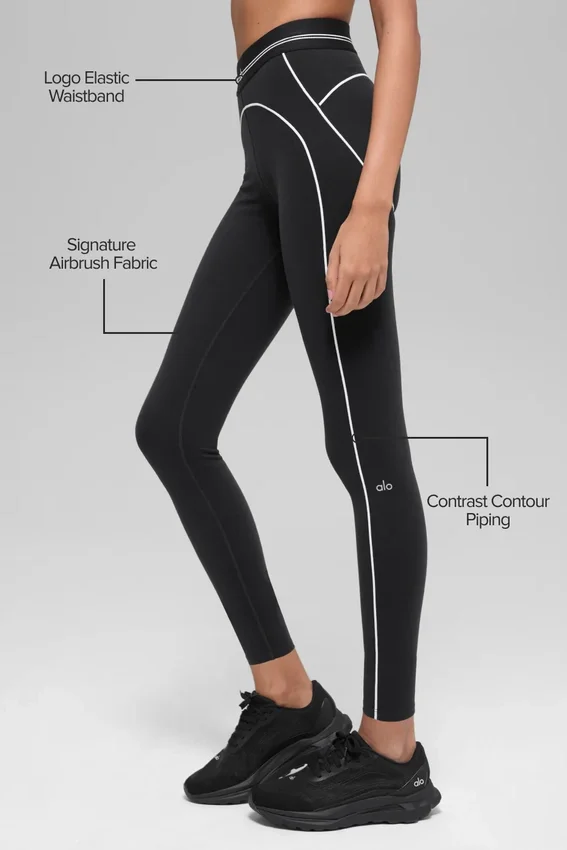 High-Waist 7/8 Heart Throb Leggings - Nero/Bianco