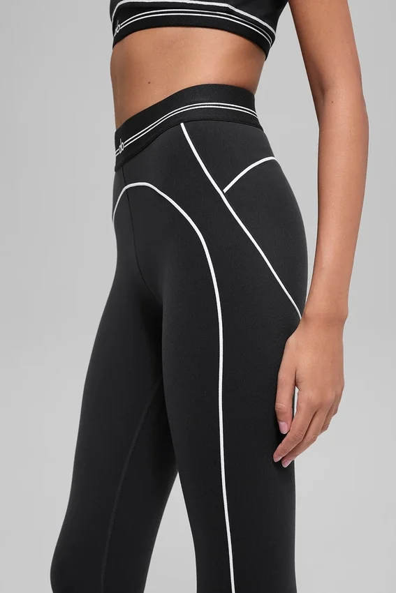High-Waist 7/8 Heart Throb Leggings - Nero/Bianco