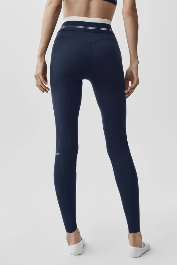 High-Waist Airbrush 7/8 Better Together Leggings - Blu navy/Bianco