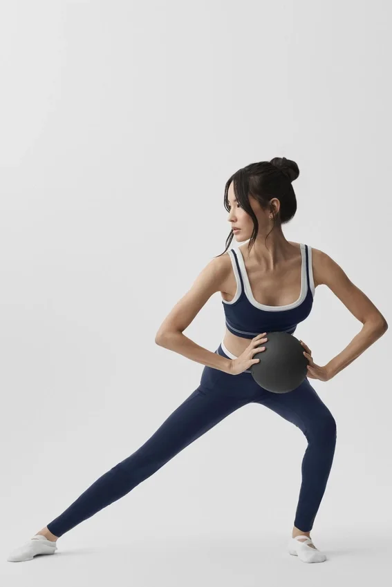 High-Waist Airbrush 7/8 Better Together Leggings - Blu navy/Bianco