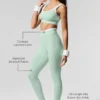 High-Waist Airbrush 7/8 Better Together Leggings - Menta/Bianco
