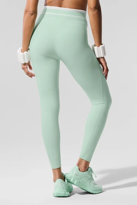 High-Waist Airbrush 7/8 Better Together Leggings - Menta/Bianco