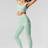 High-Waist Airbrush 7/8 Better Together Leggings - Menta/Bianco