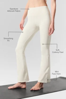 High-Waist Airbrush 7/8 bootcut legging – Avorio