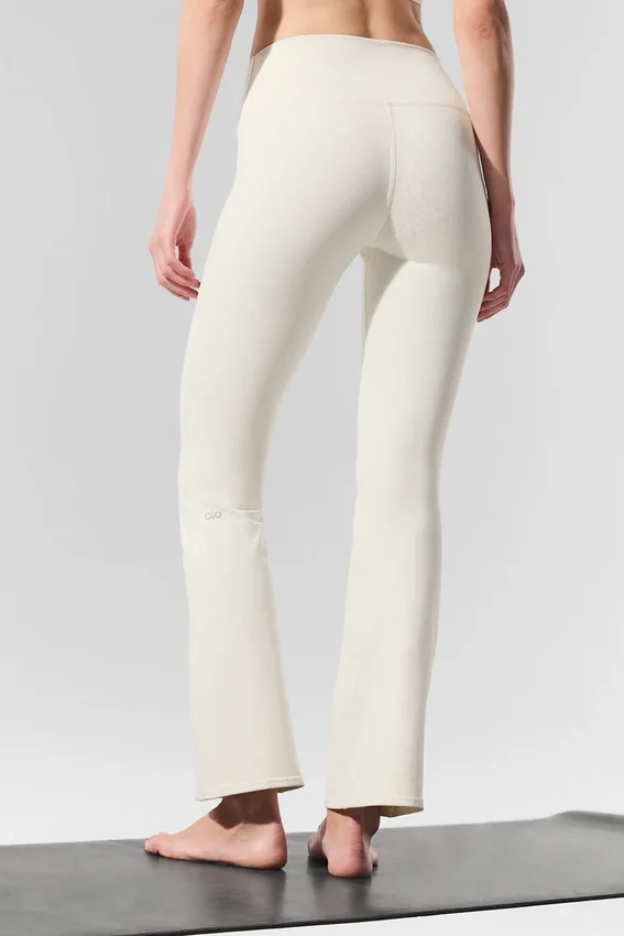 High-Waist Airbrush 7/8 bootcut legging - Avorio
