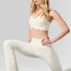 High-Waist Airbrush 7/8 bootcut legging - Avorio
