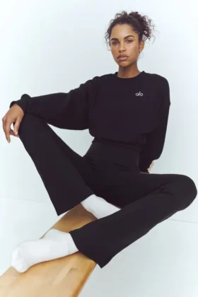 High-Waist Airbrush 7/8 Bootcut Legging - Nero