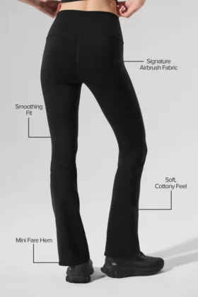 High-Waist Airbrush 7/8 Bootcut Legging – Nero
