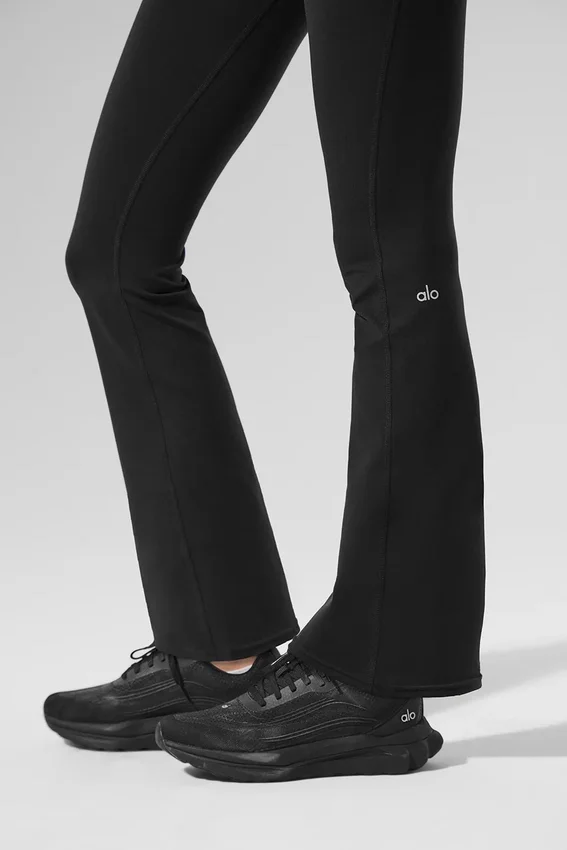 High-Waist Airbrush 7/8 Bootcut Legging - Nero