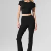 High-Waist Airbrush 7/8 Bootcut Legging - Nero