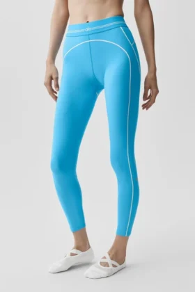 High-Waist Airbrush 7/8 Heart Throb Leggings - Blu azzurro/Bianco