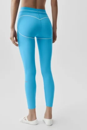 High-Waist Airbrush 7/8 Heart Throb Leggings – Blu azzurro/Bianco