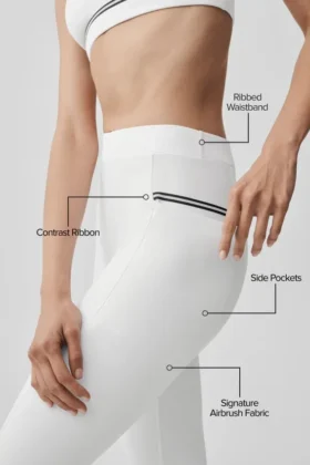 High-Waist Airbrush Fast Track Leggings – Bianco/Nero