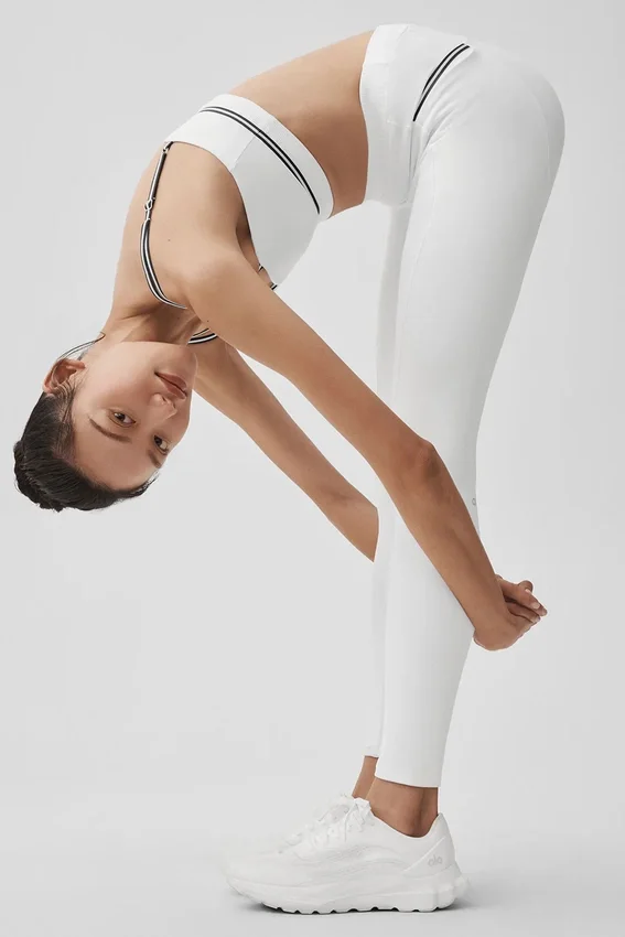 High-Waist Airbrush Fast Track Leggings - Bianco/Nero