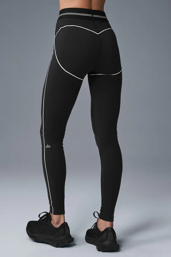 High-Waist Airbrush Heart Throb Legging - Nero/Bianco