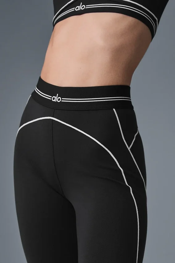 High-Waist Airbrush Heart Throb Legging - Nero/Bianco
