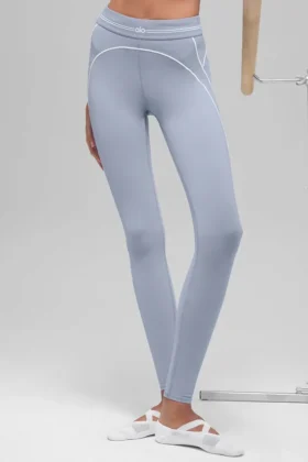 High-Waist Airbrush Heart Throb Leggings - Winter Frost/Bianco