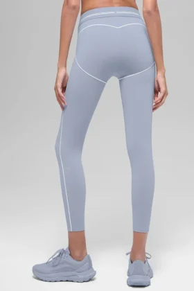 High-Waist Airbrush Heart Throb Leggings – Winter Frost/Bianco