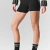 High-Waist Airbrush Heart Throb Pantaloncini da 4" - Nero/Bianco