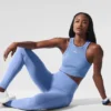 High-Waist Airbrush Legging - Blu cristallino