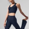 High-Waist Airbrush Leggings - Blu navy