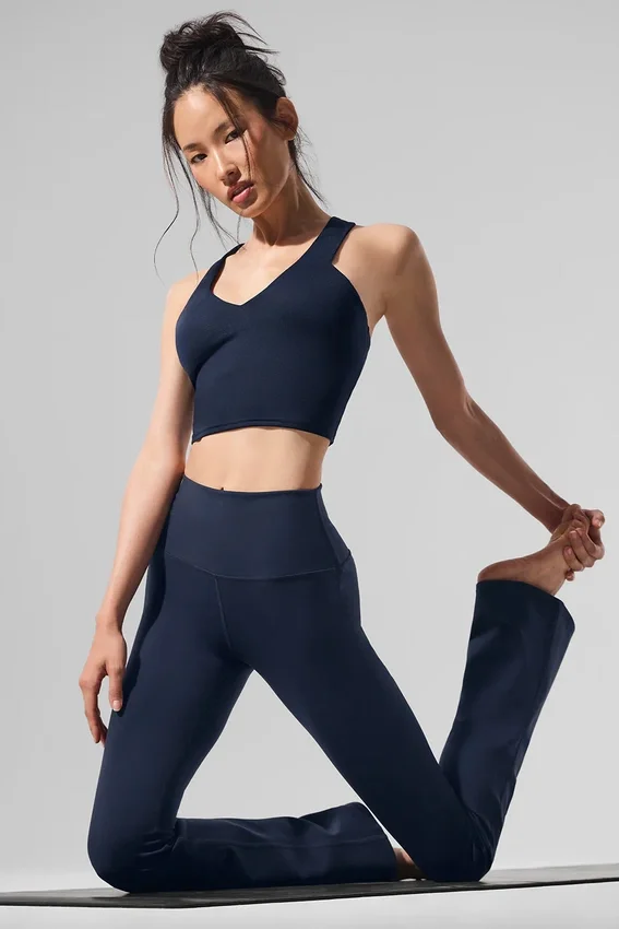 High-Waist Airbrush Leggings - Blu navy