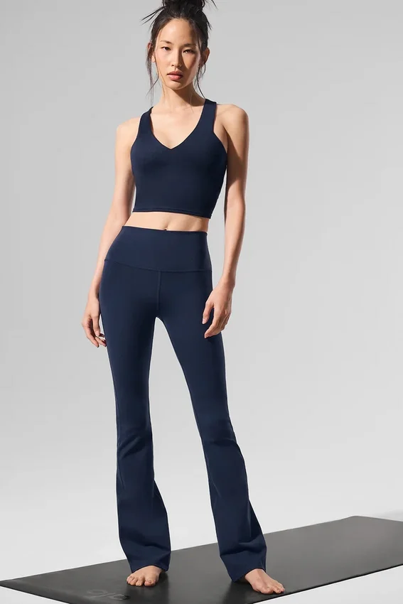 High-Waist Airbrush Leggings - Blu navy