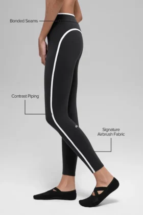 High-Waist Airbrush Race Pace 7/8 Leggings – Nero/Bianco