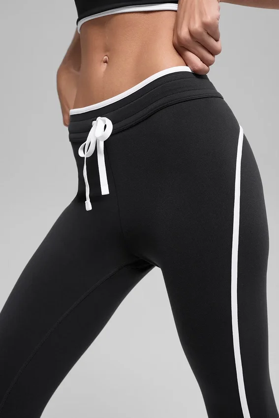 High-Waist Airbrush Race Pace 7/8 Leggings - Nero/Bianco