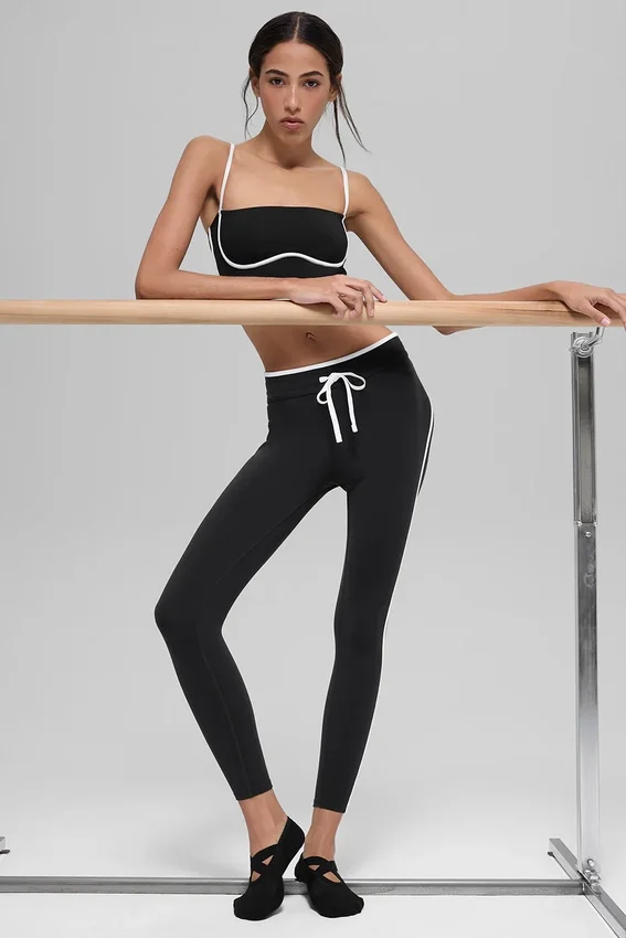 High-Waist Airbrush Race Pace 7/8 Leggings - Nero/Bianco