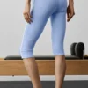 High-Waist Airbrush Race Pace Capri - Blu Provenza chiaro/Bianco