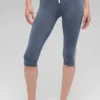 High-Waist Airbrush Race Pace Capri - Bluestone/Bianco