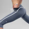 High-Waist Airbrush Race Pace Capri - Bluestone/Bianco