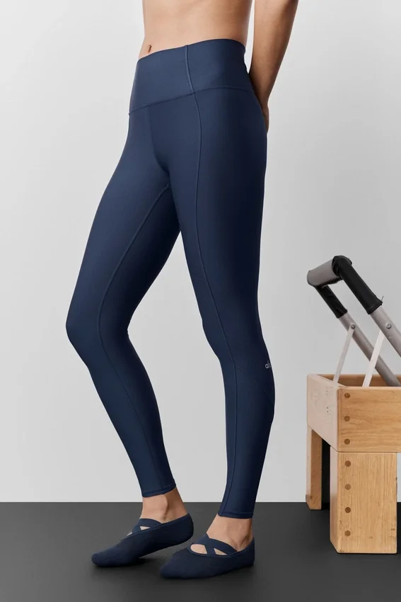 High-Waist Airlift 7/8 Fine Line Leggings - Blu navy