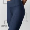 High-Waist Airlift 7/8 Fine Line Leggings - Blu navy