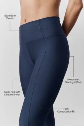 High-Waist Airlift 7/8 Fine Line Leggings – Blu navy