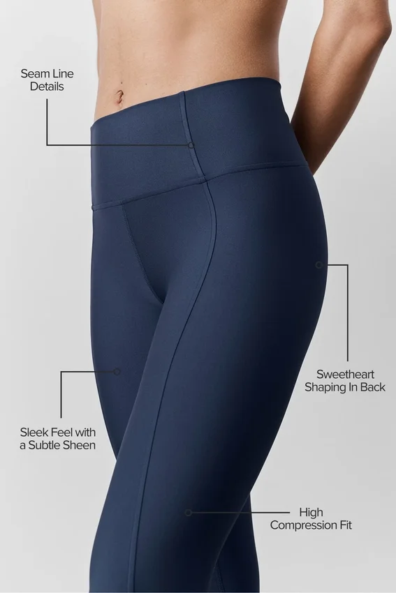 High-Waist Airlift 7/8 Fine Line Leggings - Blu navy