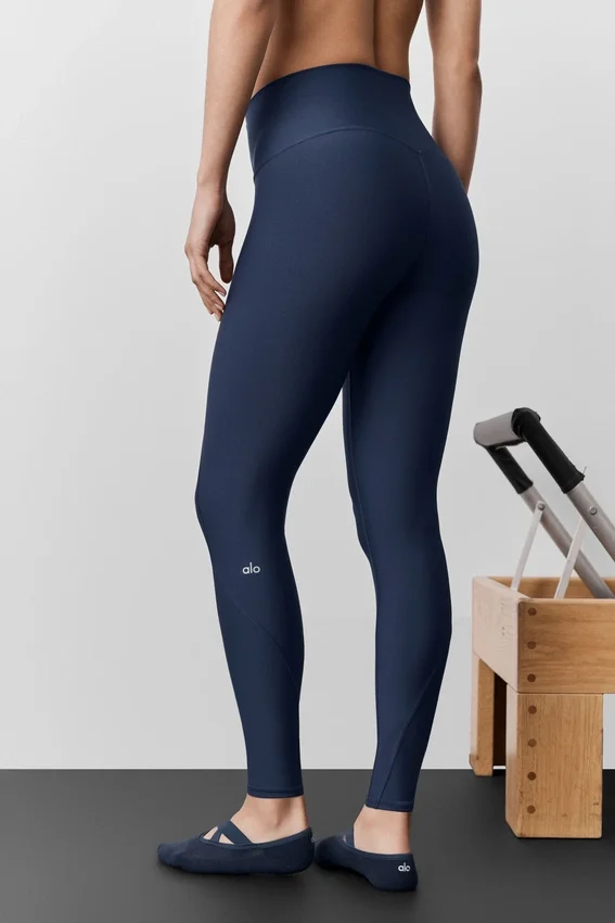 High-Waist Airlift 7/8 Fine Line Leggings - Blu navy